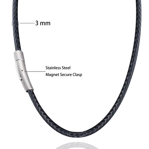 Black leather neck necklace for men and women