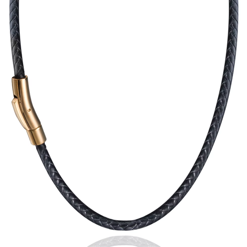 Black leather neck necklace for men and women