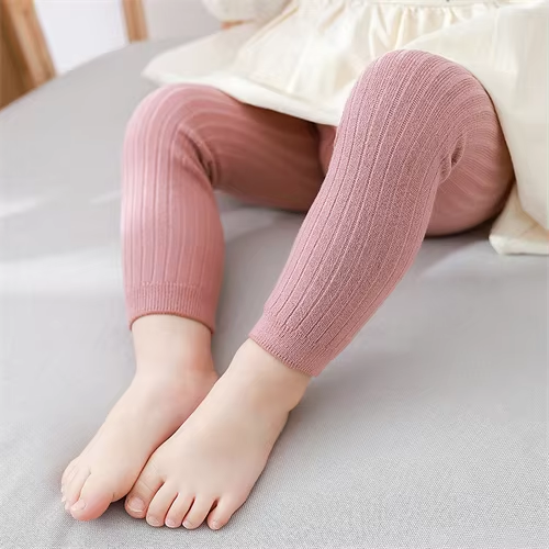 Girls' Leggings for Spring and Autumn, Knitted Trousers for Children Aged 0 to 4 Years