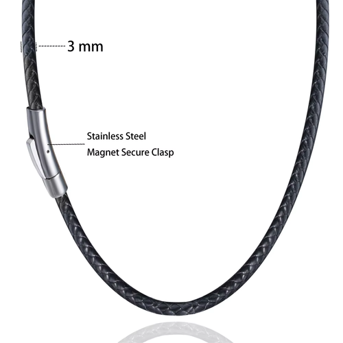 Black leather neck necklace for men and women