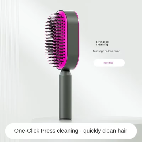 Self-Cleaning Hair Brush for Women with One-Key Cleaning, Scalp Massage Airbag Brush, Anti-Hair