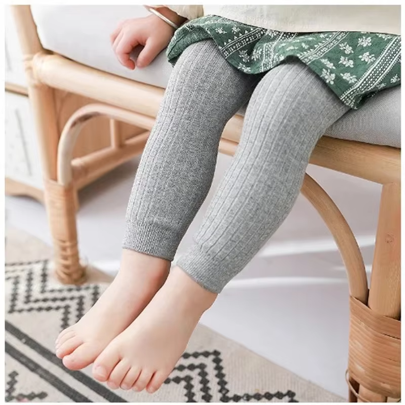 Girls' Leggings for Spring and Autumn, Knitted Trousers for Children Aged 0 to 4 Years